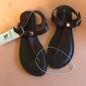 Dark Chocolate Leather Sandals